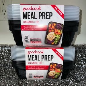 Lot of 2- 10pk (20 total) good cook meal prep containers and lids BPA Free